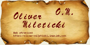 Oliver Mileticki vizit kartica